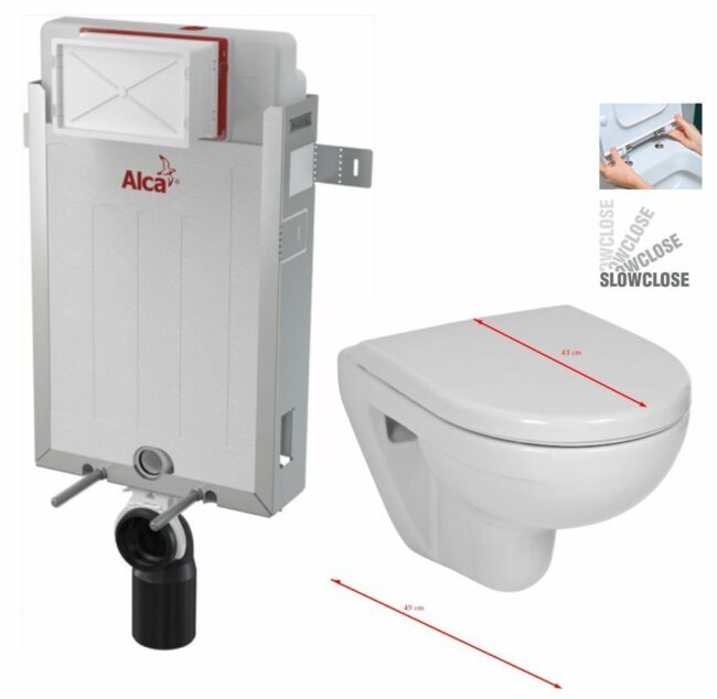 ALCADRAIN Renovmodul předstěnový instalační systém bez tlačítka + WC JIKA LYRA
