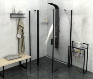 POLYSAN Zoom Line Black obdélníkový sprchový