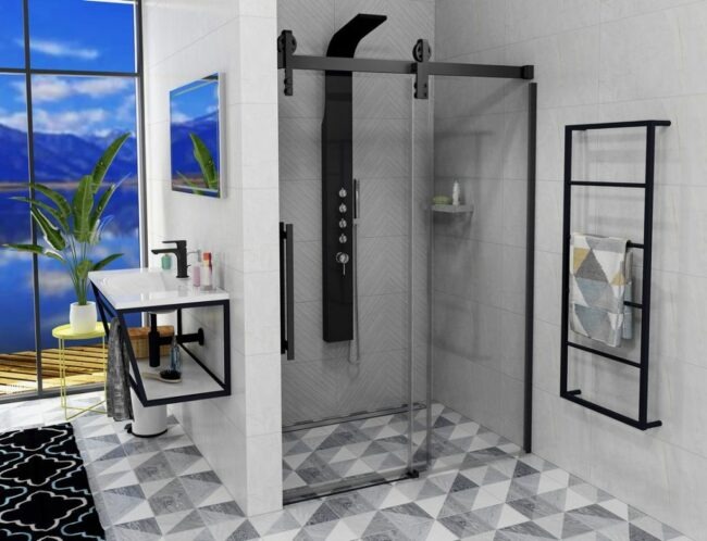 SAPHO VOLCANO BLACK sprchové dveře 1400