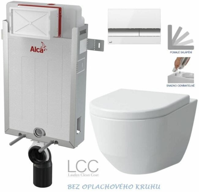 ALCADRAIN Renovmodul předstěnový instalační systém s bílým/ chrom tlačítkem M1720-1 + WC