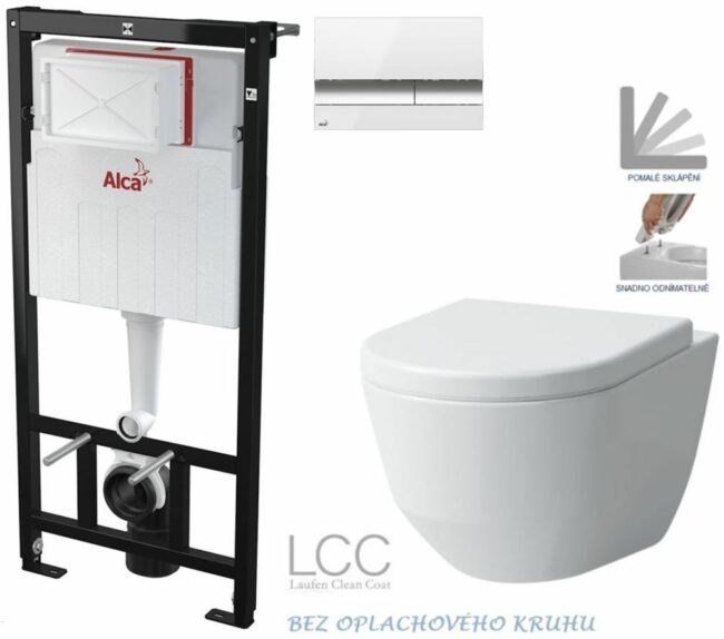 ALCADRAIN Sádromodul předstěnový instalační systém s bílým/ chrom tlačítkem M1720-1 + WC