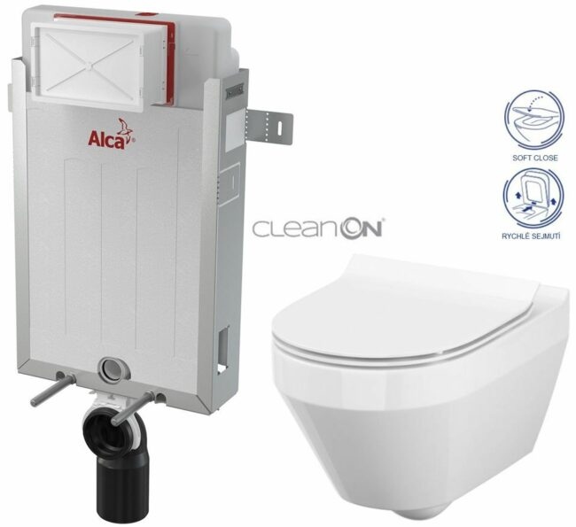 ALCADRAIN Renovmodul předstěnový instalační systém bez tlačítka + WC CERSANIT