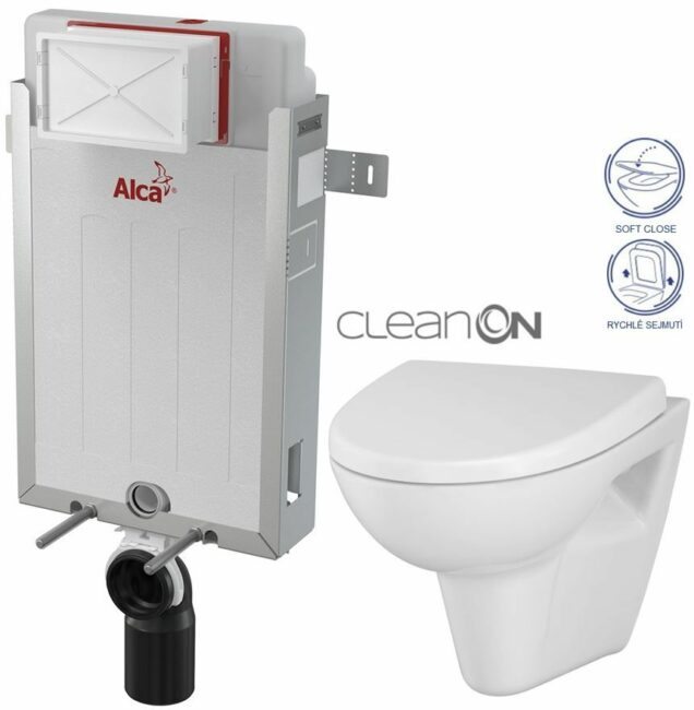 ALCADRAIN Renovmodul předstěnový instalační systém bez tlačítka + WC CERSANIT