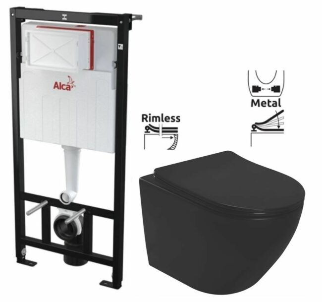 ALCADRAIN Sádromodul předstěnový instalační systém bez tlačítka + WC REA CARLO
