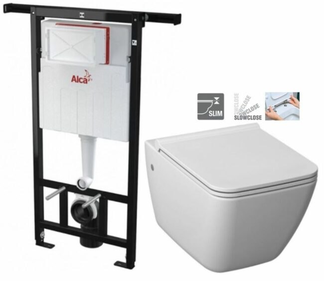 ALCADRAIN Jádromodul předstěnový instalační systém bez tlačítka + WC JIKA
