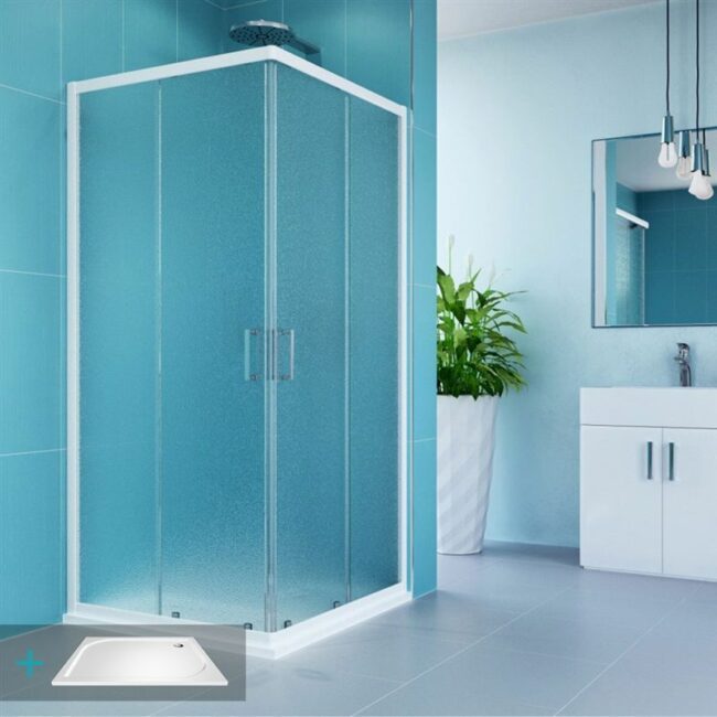 MEREO Kora sprchový set: obdélníkový kout 90x80 cm