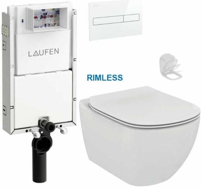 LAUFEN Podomít. systém LIS TW1 SET s bílým tlačítkem + WC