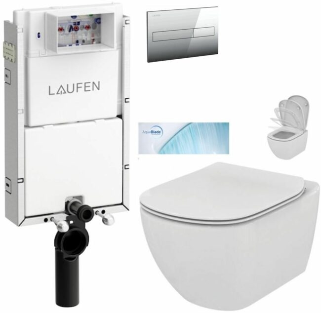 LAUFEN Podomít. systém LIS TW1 SET s chromovým tlačítkem + WC Ideal