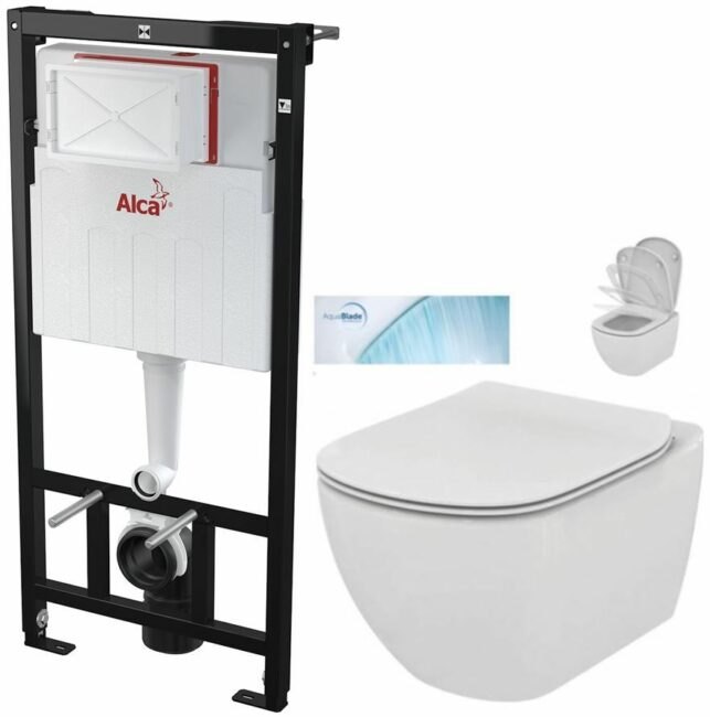 ALCADRAIN Sádromodul předstěnový instalační systém bez tlačítka + WC Ideal Standard