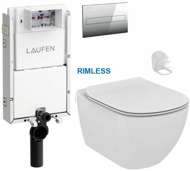 LAUFEN Podomít. systém LIS TW1 SET s chromovým tlačítkem + WC