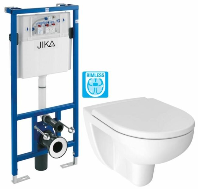 předstěnový instalační systém bez tlačítka + WC JIKA LYRA PLUS RIMLESS + SEDÁTKO