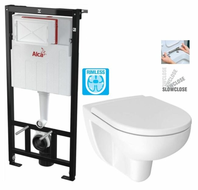 ALCADRAIN Sádromodul předstěnový instalační systém bez tlačítka + WC JIKA LYRA