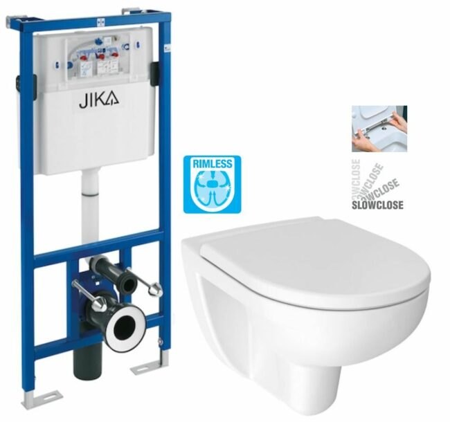 předstěnový instalační systém bez tlačítka + WC JIKA LYRA PLUS RIMLESS