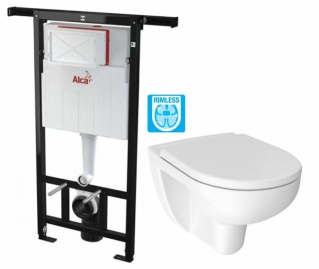 ALCADRAIN Jádromodul předstěnový instalační systém bez tlačítka + WC JIKA LYRA
