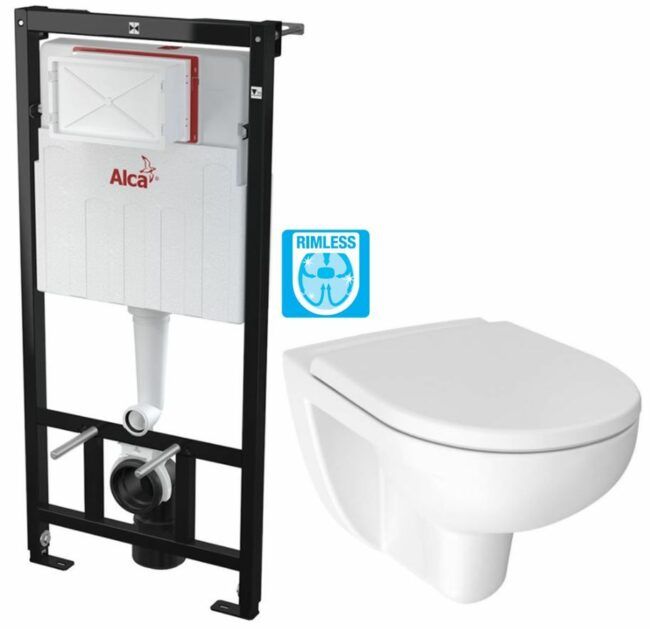 ALCADRAIN Sádromodul předstěnový instalační systém bez tlačítka + WC JIKA LYRA