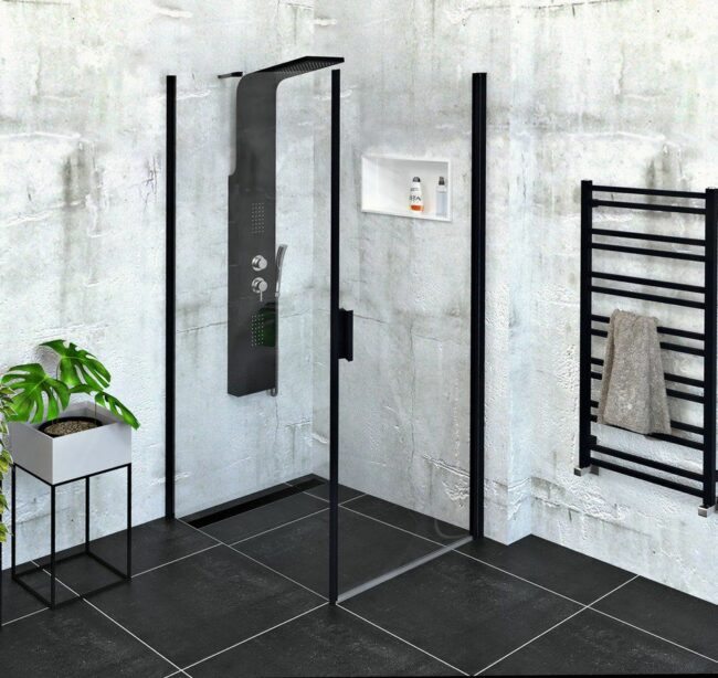 POLYSAN ZOOM LINE BLACK obdélníkový sprchový kout