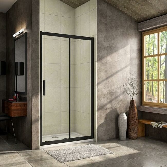 H K Luxusní posuvné sprchové dveře ALTO BLACK 96-
