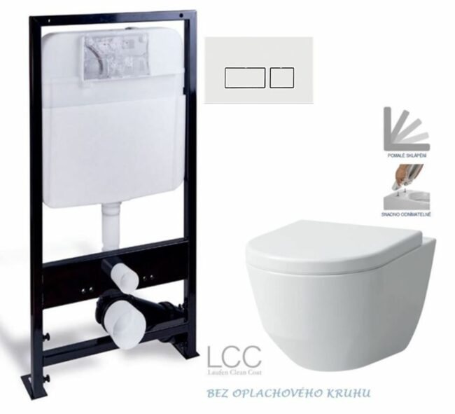 PRIM předstěnový instalační systém s bílým tlačítkem 20/0042 + WC LAUFEN