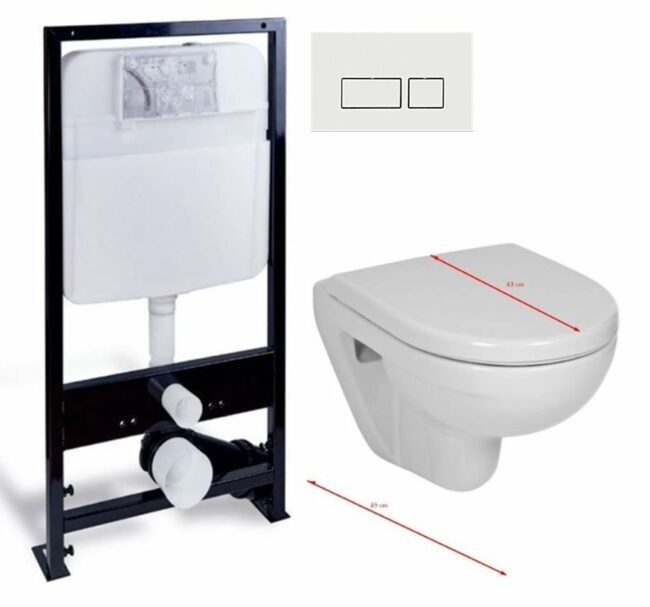 PRIM předstěnový instalační systém s bílým tlačítkem 20/0042 + WC JIKA