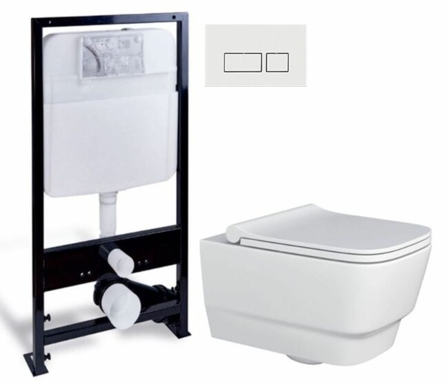 PRIM předstěnový instalační systém s bílým tlačítkem 20/0042 + WC