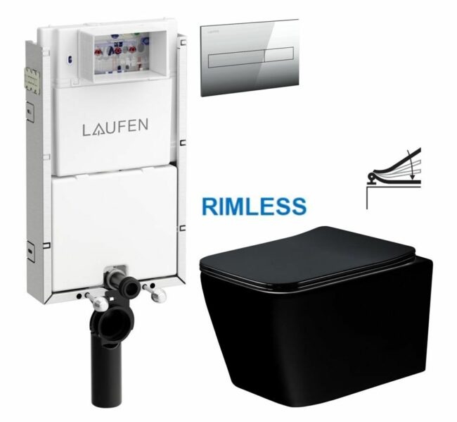 LAUFEN Podomít. systém LIS TW1 SET s chromovým tlačítkem + WC
